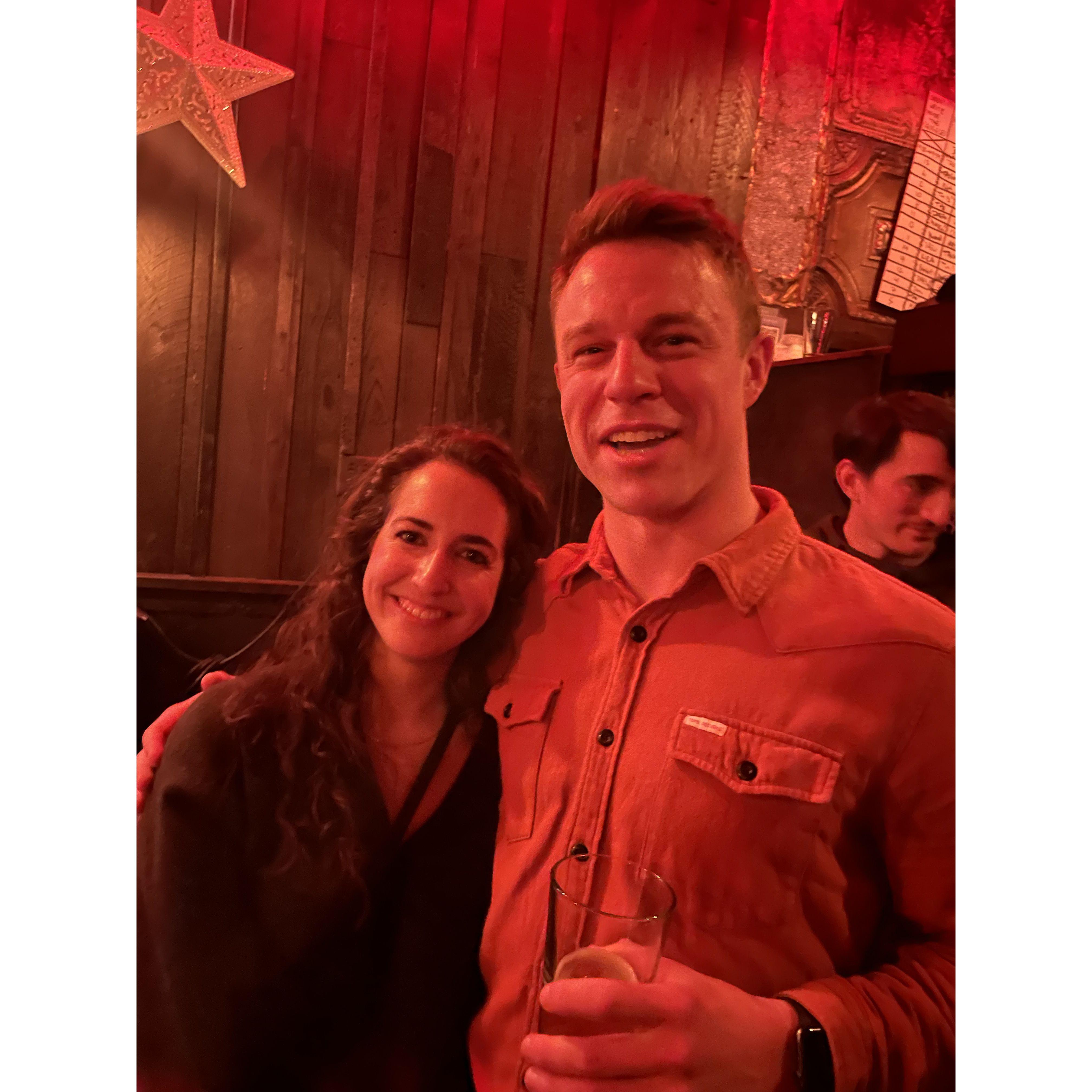 The night Dan and Sophie met at a Super Bowl party and Mike forced us to take a photo 2/13/22