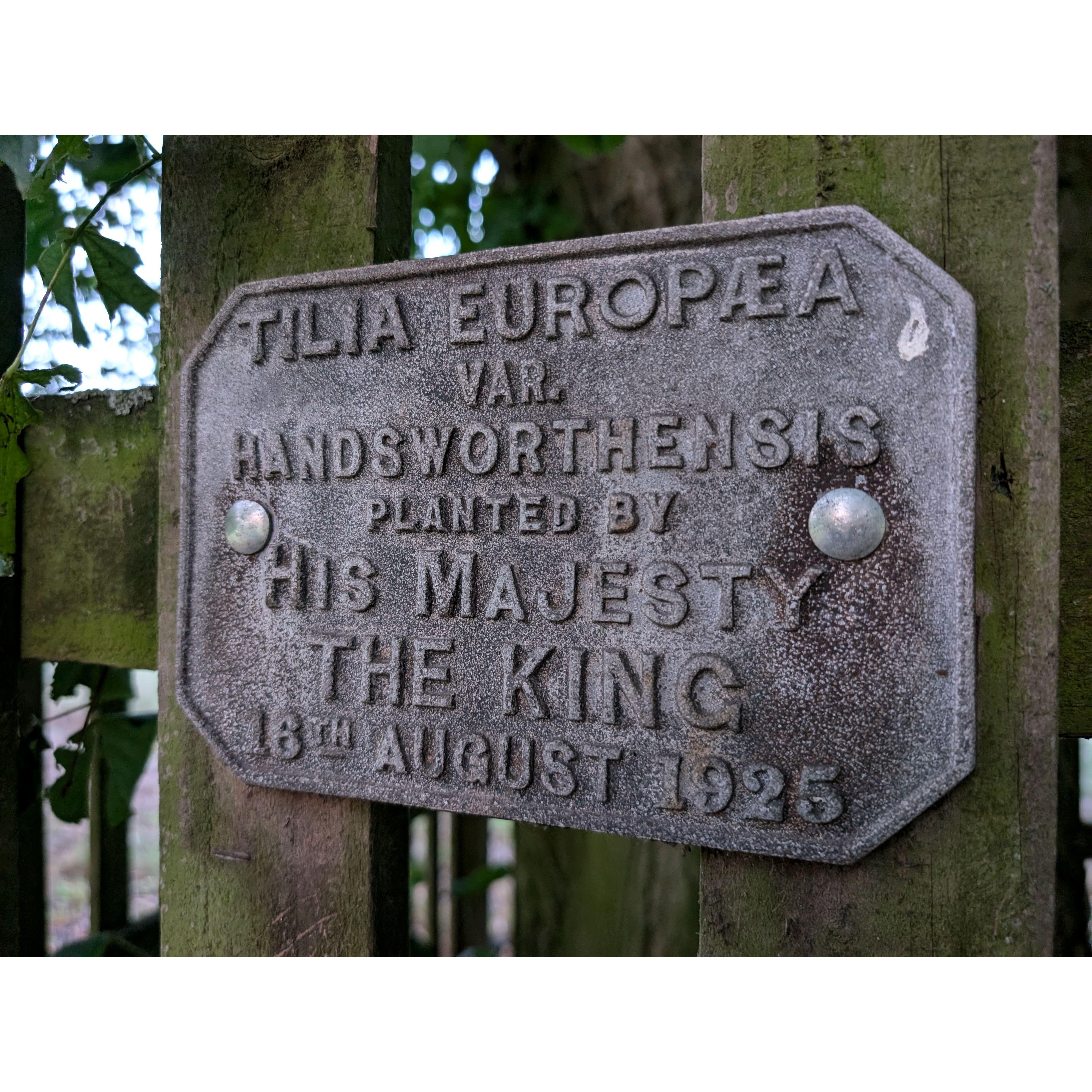 One of many royal plaques around the gardens—this one marks who planted the tree nearby. So many little stories tucked into the grounds!