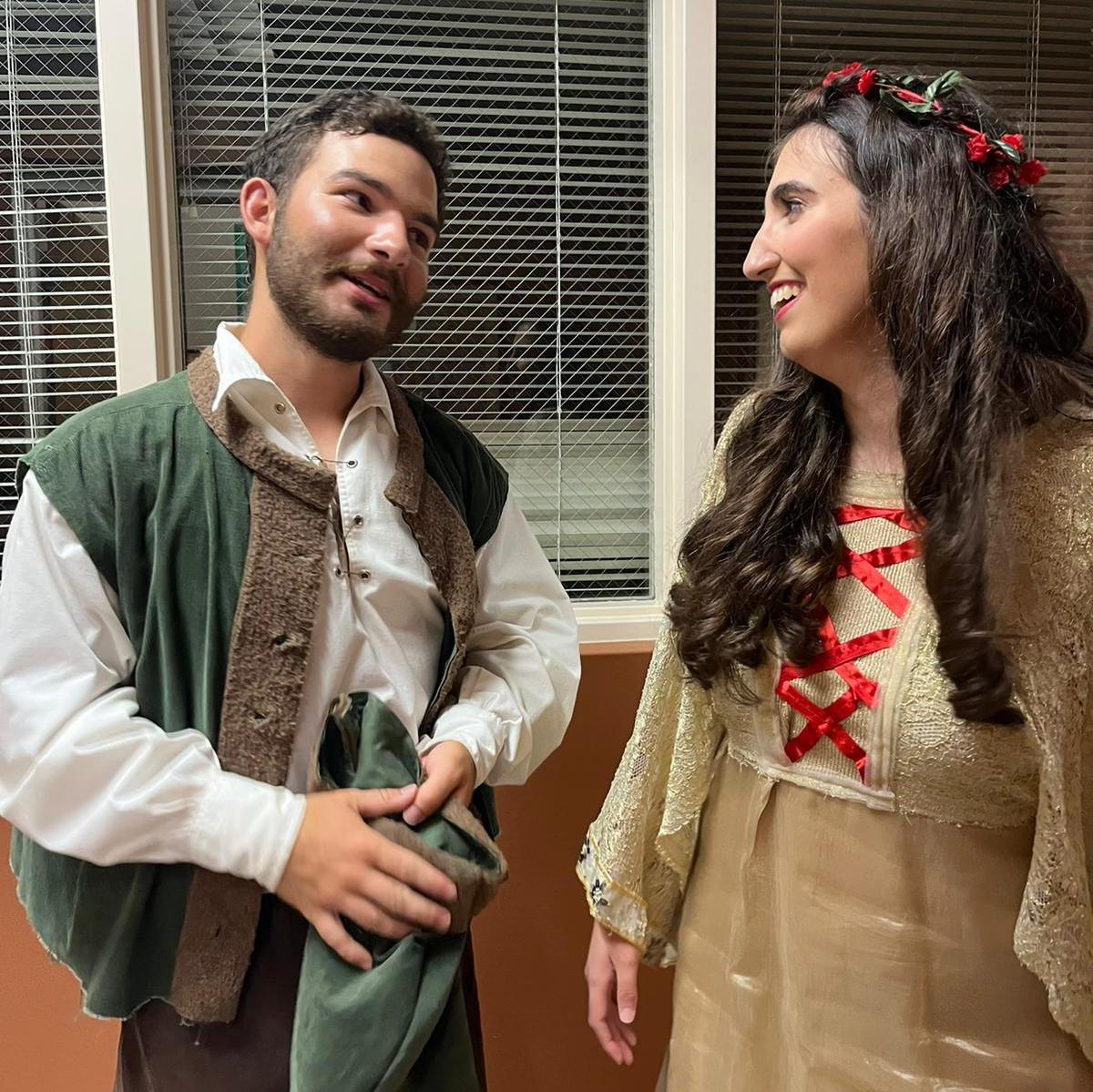 One of our first photos together/Jaina as "Snow White" and Josiah as "Cranky"