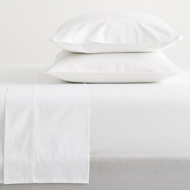 PB Classic 400-Thread-Count Organic Percale Sheet Set, King, White