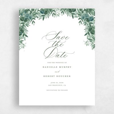 White Classic Wedding Save the Date - Chai Portrait