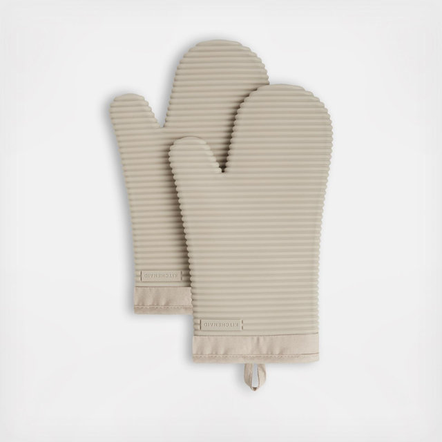 KitchenAid, Ribbed Soft Silicone Oven Mitt, Set of 2