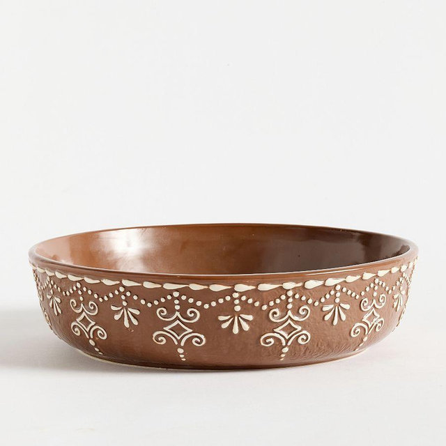 Gingerbread Stoneware Serving Bowl - Brown