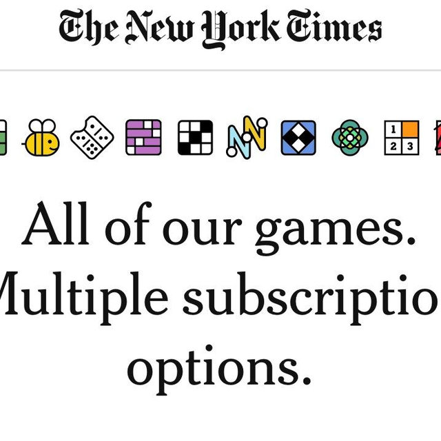 Games from The New York Times Year Subscription