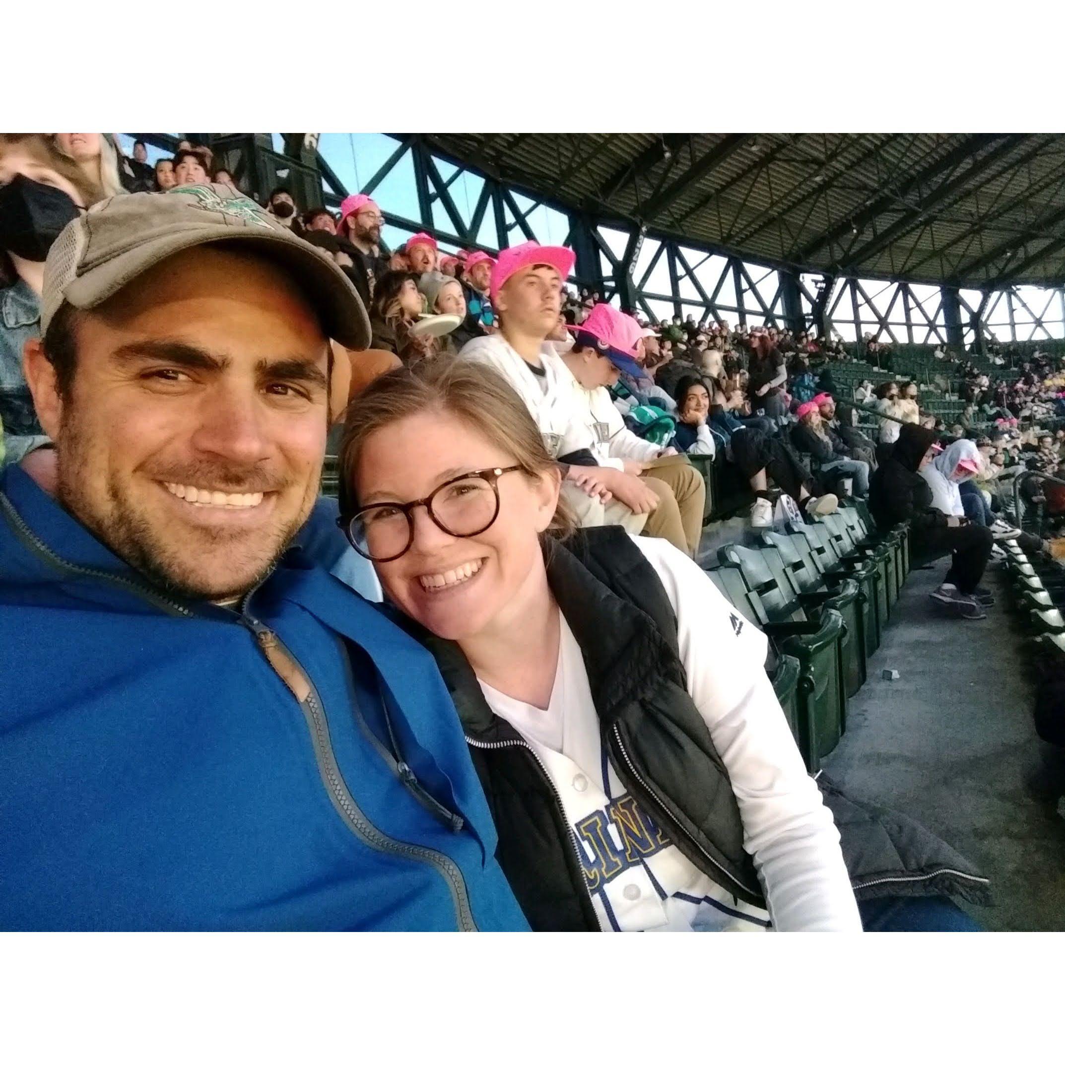 One of the times Sarah dragged Will to a Mariners game. He's starting to like baseball!