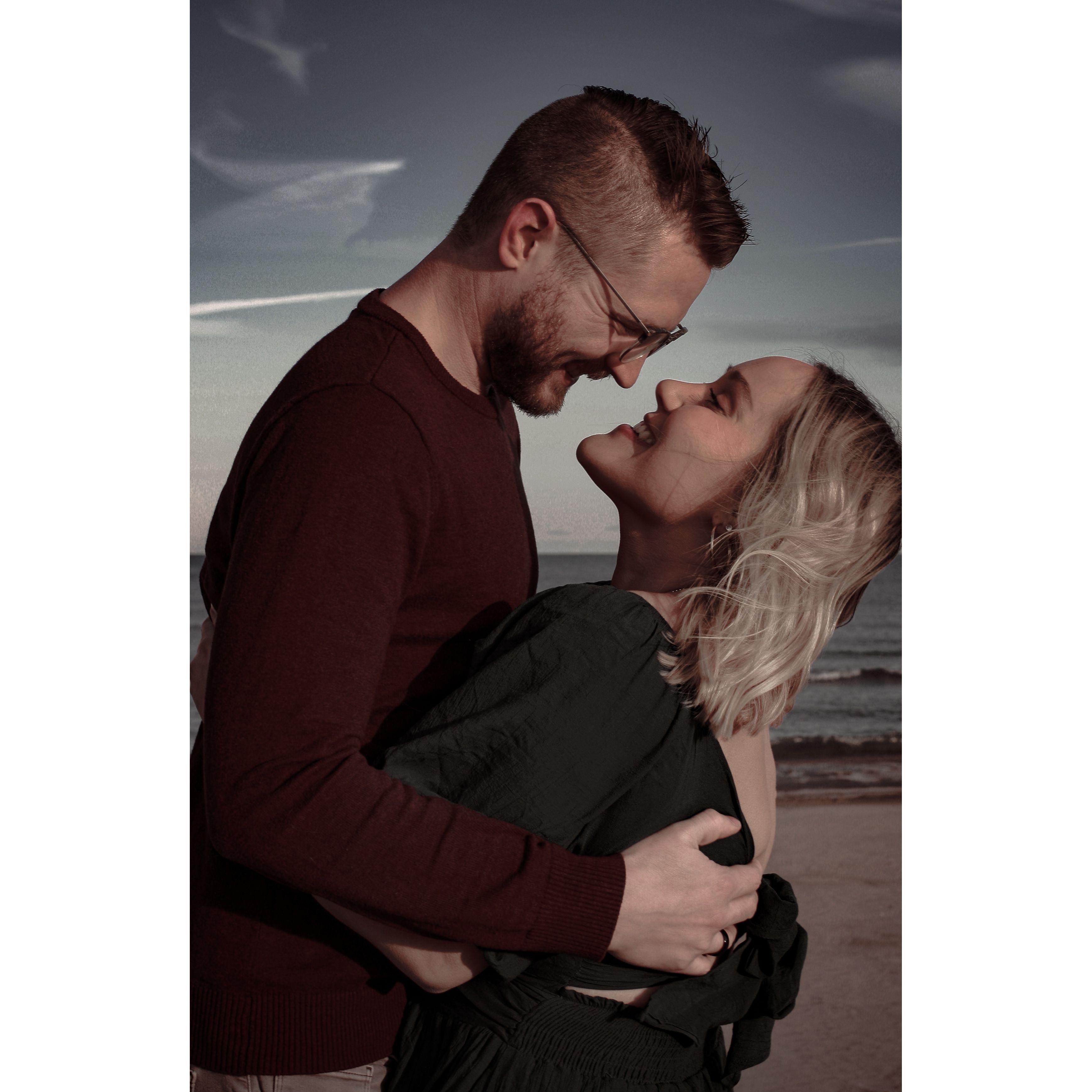 Engagement photo taken in Racine, WI by Taylor Olsen & edited by Ash. November 2022