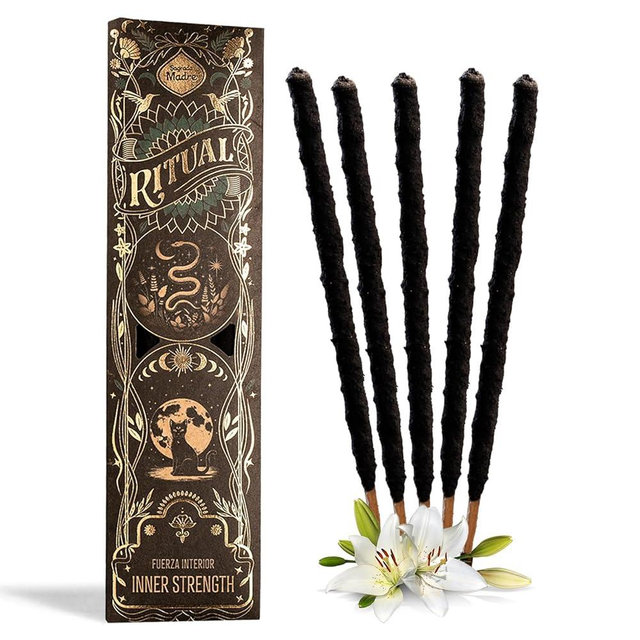 Ritual - Inner Strength Incense Sticks, Reflect, & Empower Your Inner Light, 6 Sticks, 9 Inches Each, Natural Incense with Aromatic Concentrated Oil, Charcoal, Natural Binder - 1 Hour Burn Time