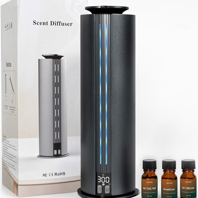Aromadd 1800 Sq Ft Waterless Diffuser, 100ml Hotel Collection Diffuser Scent Air Machine for Home Cold Air Essential Oil Diffuser for Large Room Office Quiet (Titanium Gray)