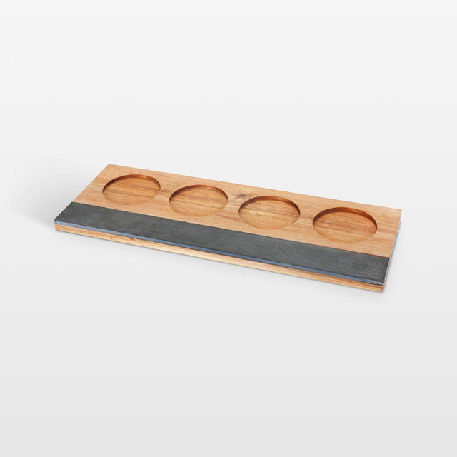 Acacia Wood Wine Flight Board by Twine®