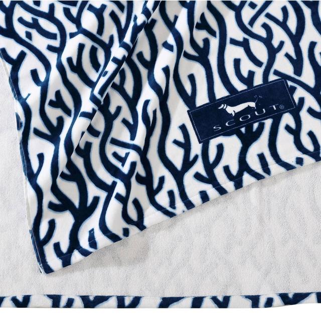 Coral Vines Printed Beach Towel Blue - Scout Home