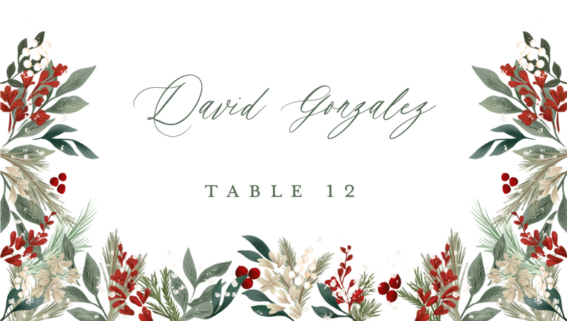 Bryn | Red | Zola Wedding Place Cards