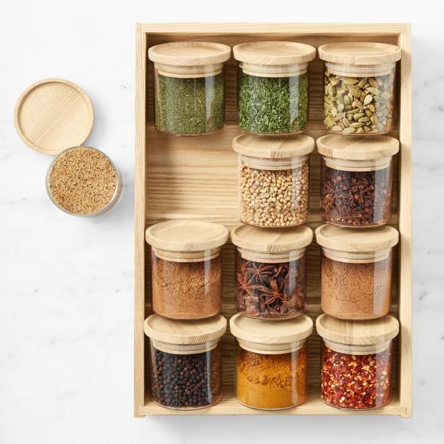 Hold Everything In Drawer Spice Storage & Ashwood Spice Jars, Set of 12