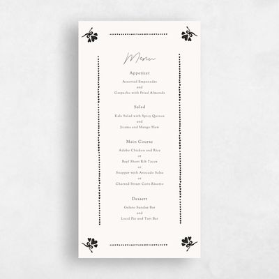 Beige Wedding Menu - Coeur