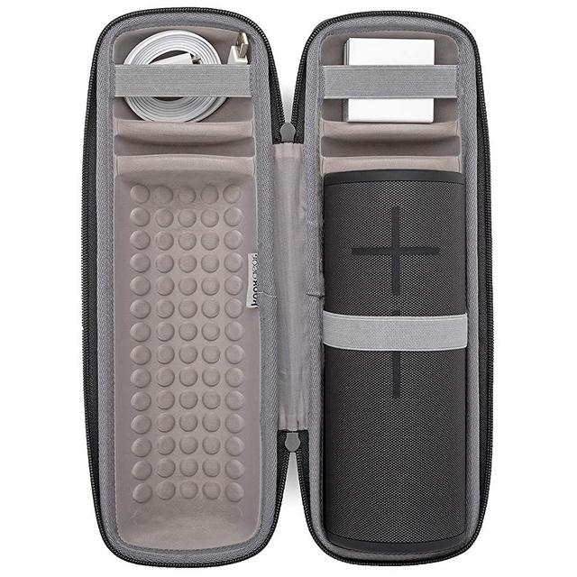 Ultimate Ears MEGABOOM 3 Waterproof Wireless Bluetooth Speaker (Night Black) with included Cable & Wall Plug Bundled with Knox Gear Protective Padded Case (2 Items)