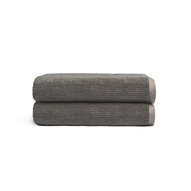 Cozy Earth Charcoal Ribbed Bath Towel