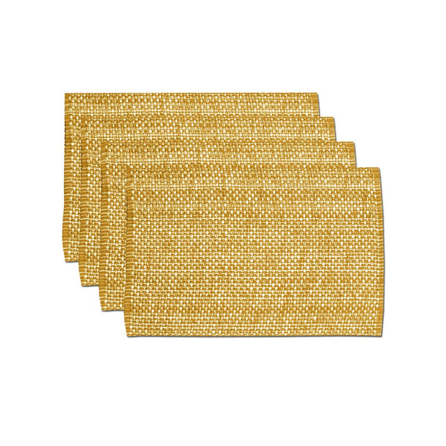 Two Tone Cotton Woven 13x19 Placemat Sets by Sweet Home Collection®, Orange - 4 Pack