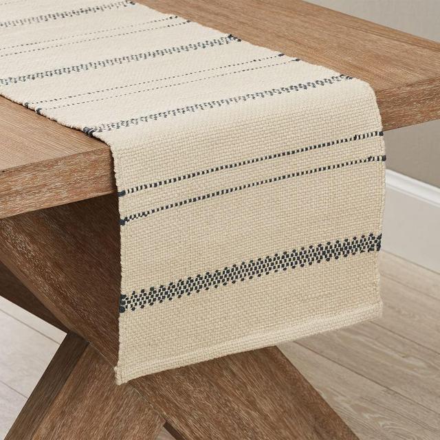 Larkspur Natural Striped Handwoven Table Runner