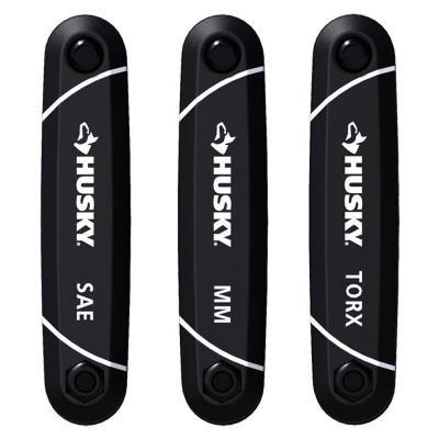 Husky 9-piece SAE and 8-piece Metric Folding Hex Key Set with Bonus 8-piece Torx Set