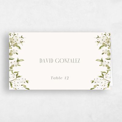 Dark Sage, Green Wedding Place Card - Allegra