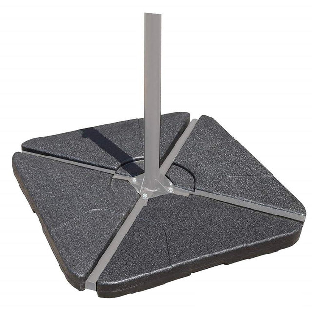 COBANA 4-Piece Offset Patio Umbrella Base, Sand Filled Cantilever Umbrella Stand Weights with Easy-Fill Spouts