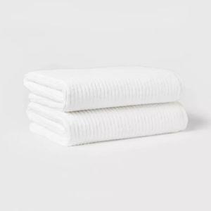 White Quick Dry Ribbed Towel Set - Threshold (x3)