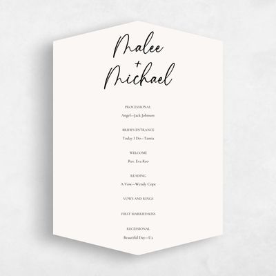 White Diamond Wedding Program - Santorini