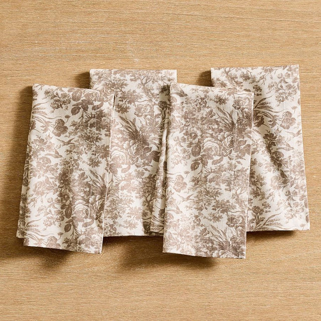 Sorrel Toile Organic Cotton Napkins, Set of 4 - Multi