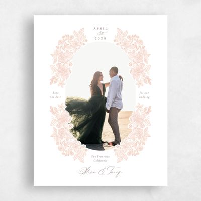 Beige Wedding Save the Date - Siena Portrait