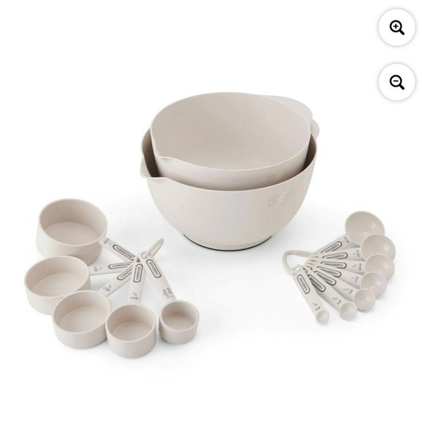 Farberware Pro 14 Piece Recycled Plastic Baking Set with Mixing Bowl Beige