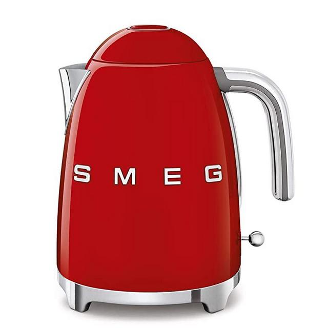 Smeg KLF03RDUS 50's Retro Style Aesthetic Electric Kettle with Embossed Logo, Red