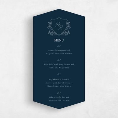 Blue Diamond Wedding Menu - Brooklea