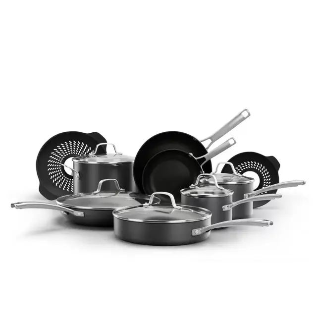 Calphalon Classic™ Hard-Anodized Nonstick 14-Piece Cookware Set with No-Boil-Over Inserts