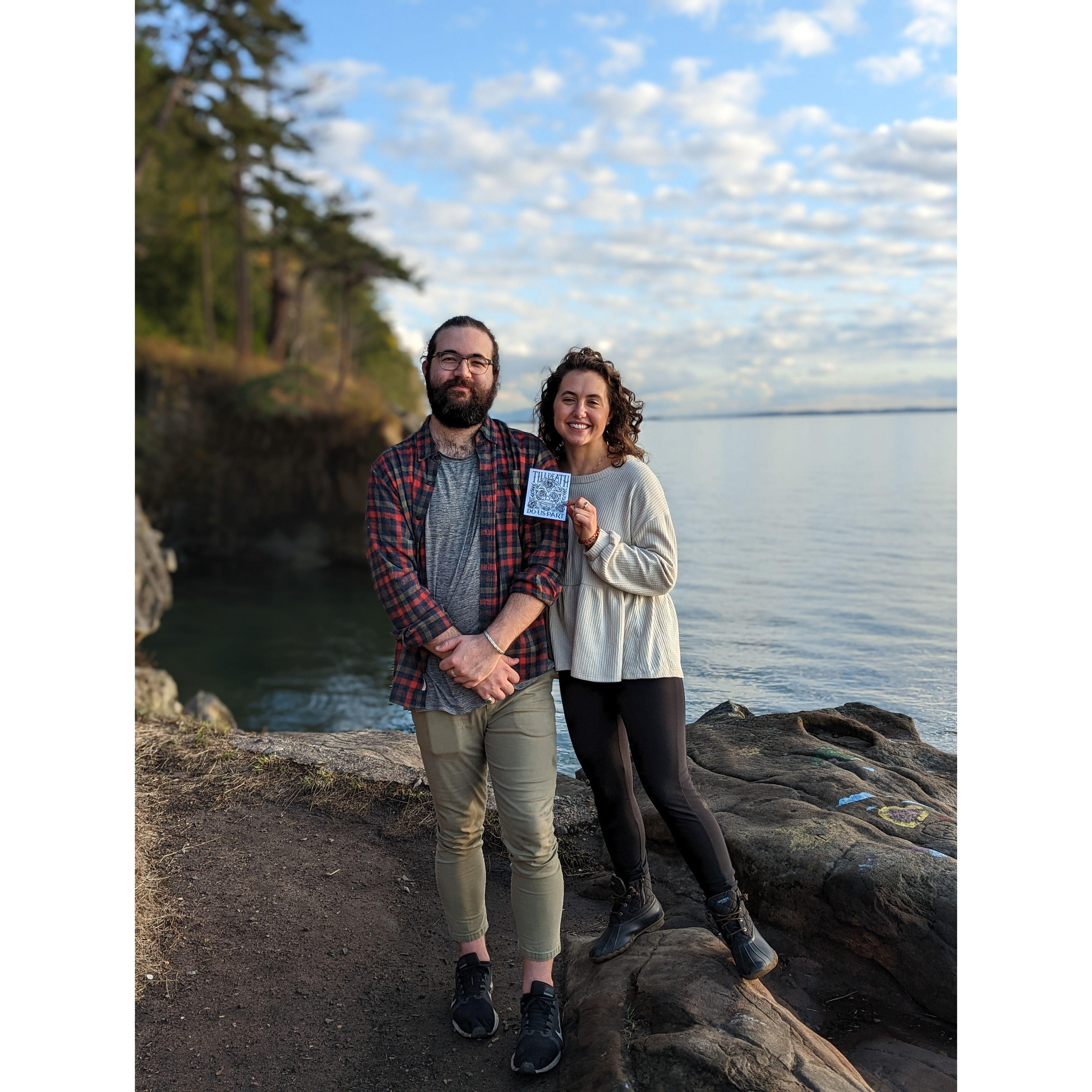 Anna proposing to Alex, Oct 2022 - Chuckanut, WA