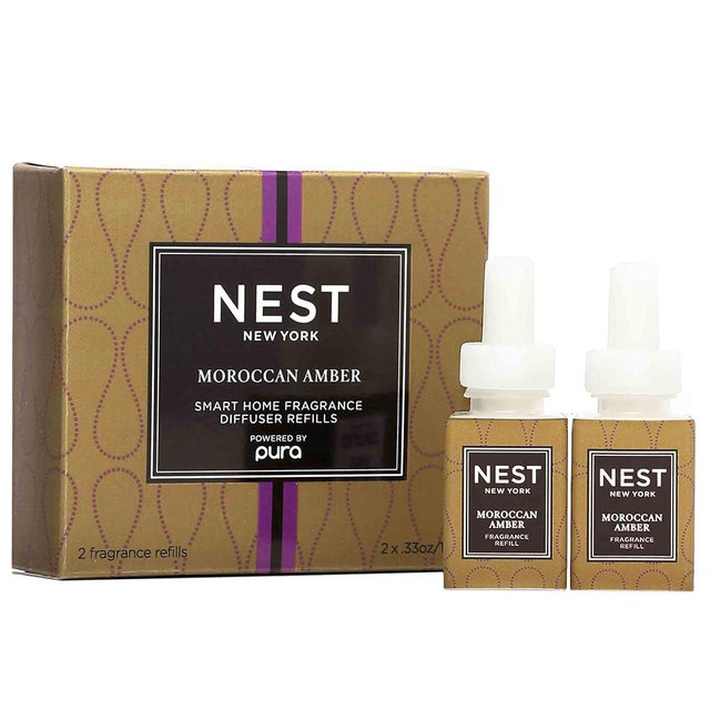 NEST New York Smart Home Fragrance Diffuser Refill Vials, Moroccan Amber - Set of 2 - Designed for NEST x Pura 3 and NEST x Pura 4 Diffusers - Cruelty Free, Vegan - Made in USA