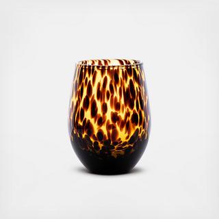 Puro Tortoiseshell Stemless Wine Glass