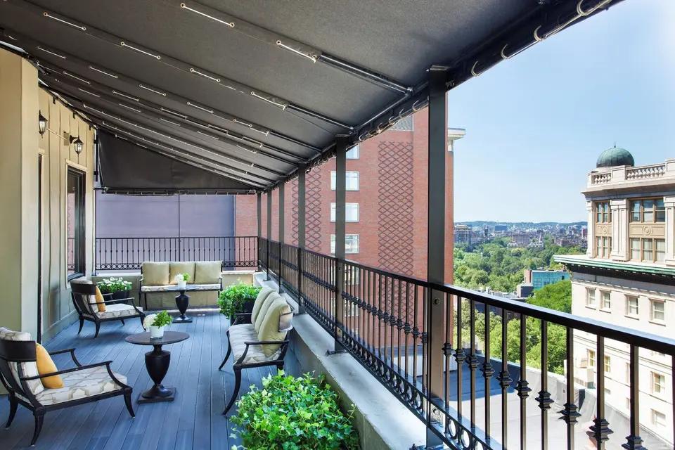 The beautiful rooftop terrace at the Omni Parker house.