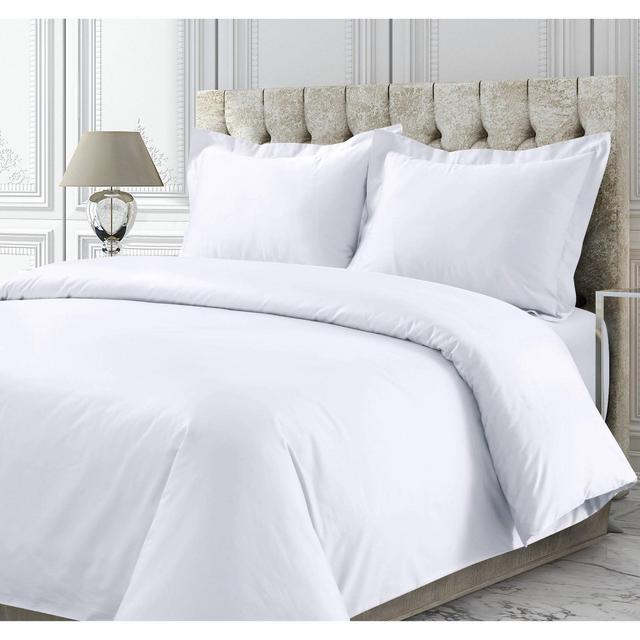 King 3pc 300 Thread Ct Rayon from Bamboo Oversized Duvet Set White - Tribeca Living