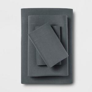 Microfiber Solid Sheet Set (Queen) Charcoal Gray - Room Essentials™