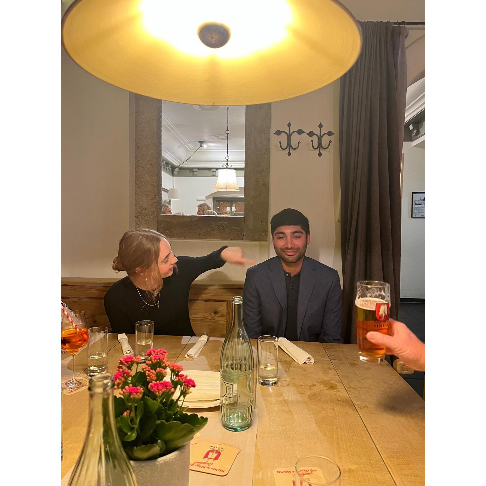 Family trip to Europe, Dinner in Munich Germany- Fall 2023