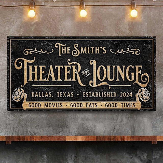 Tailored Canvases: theater Sign, Custom Movie Theater Decor, Unique Home Theater Wall Art, Personalized Cinema Room Canvas, Stylish Theater Room Decor, Ready-to-Hang Art