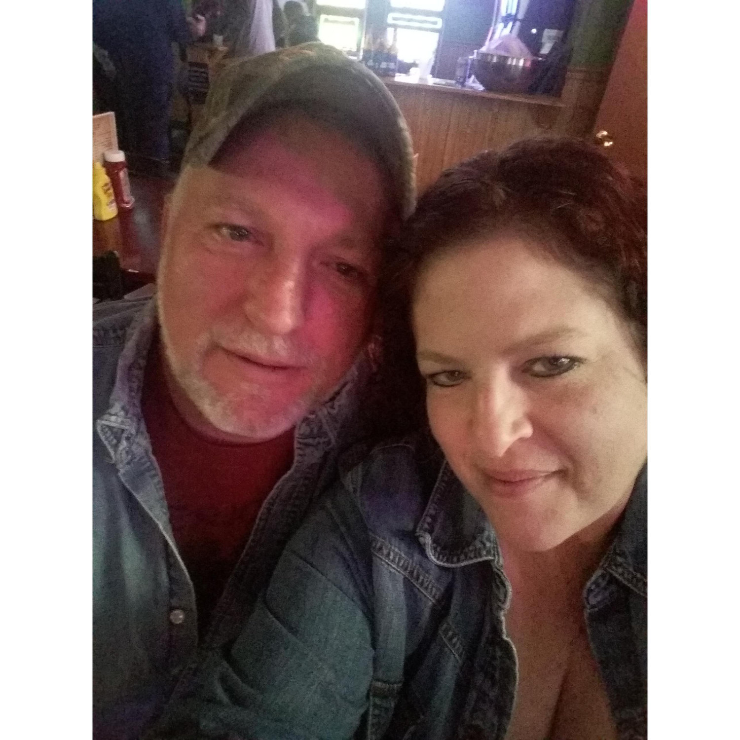 We were struggling to get a good pic! At Gimpys for Karaoke!