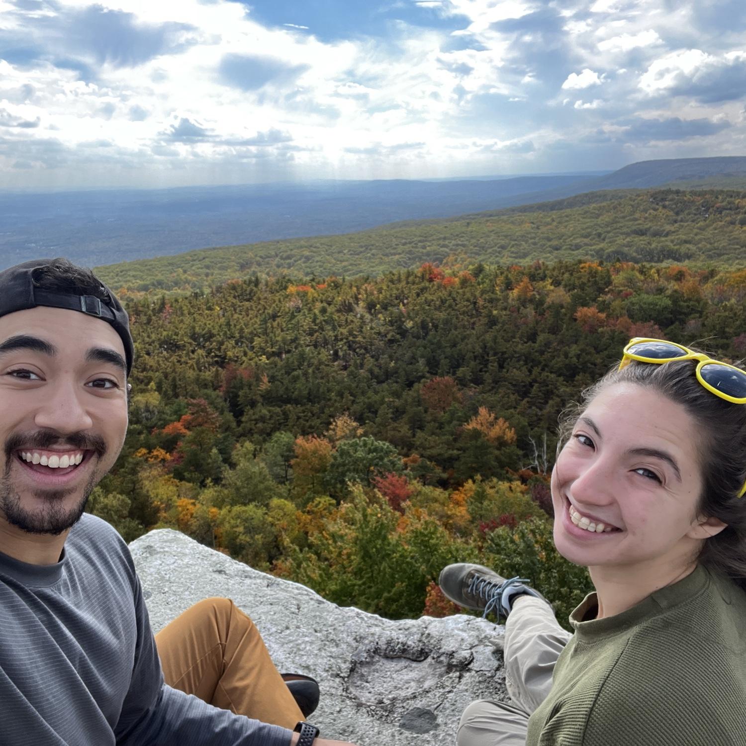Always adventuring! This was at the top of a mountain we hiked in the High Falls, NY area.
