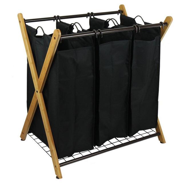 Oceanstar Bamboo 3-Bag Laundry Sorter