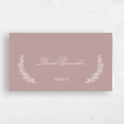 Dusty Rose, Pink Wedding Place Card - Oakdale