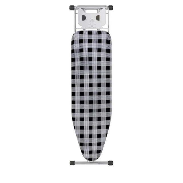 Ironing Board 13" X 43" W/Extra Thick Heavy Duty Padded Cover, Height Adjustable,Heat & Scorch Resistant Fabric, Anti-Skid Feet, Extra Wide, Easy to Fold Checkered Gray