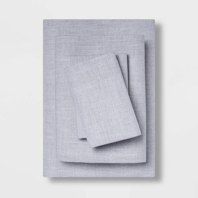 King Easy Care Solid Sheet Set Light Gray - Room Essentials™
