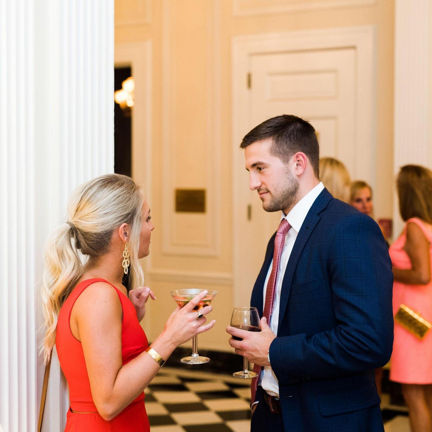 July 2018 - Our very first time meeting was serendipitously captured on camera at the wedding we met at.