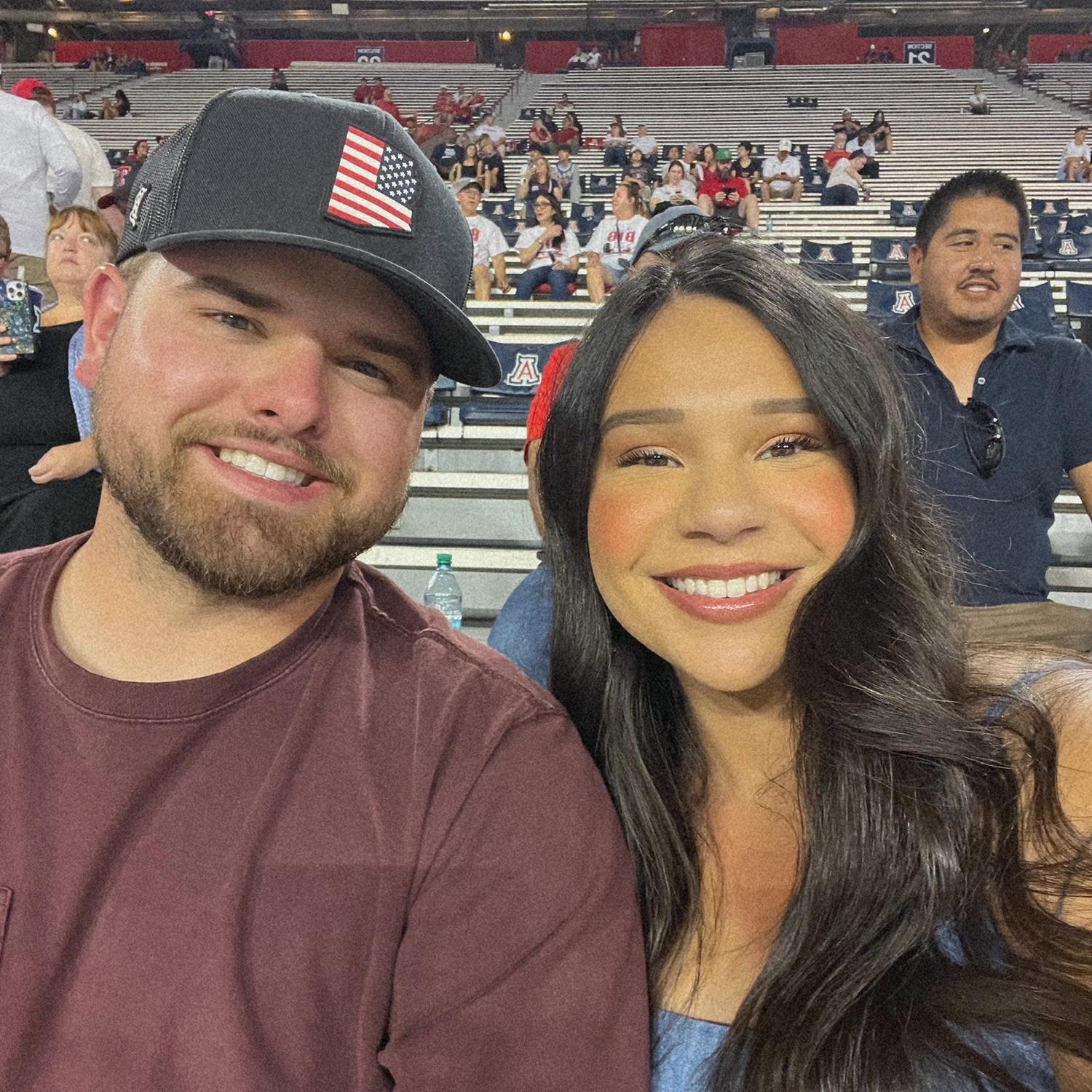 UofA vs Texas Tech football game. Our families met for the first time this day.