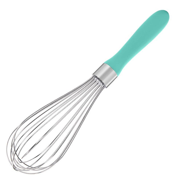 U-Taste Balloon Whisk for Cooking: 18/10 Stainless Steel Kitchen Wire Whisk, Medium Heavy Duty Egg Beater, Manual Baking Mixing Tool with 8 High Flex Wires for Stirring, Blending Sauce (Aqua Sky)