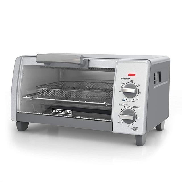 BLACK+DECKER TO1785SG Crisp ‘N Bake Air Fry Toaster Oven, 4-Slice, Gray